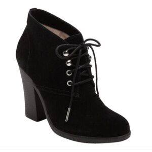 MK Michael Kors Elliott Suede Elegant Black Ankle Boots‎ 8 cons